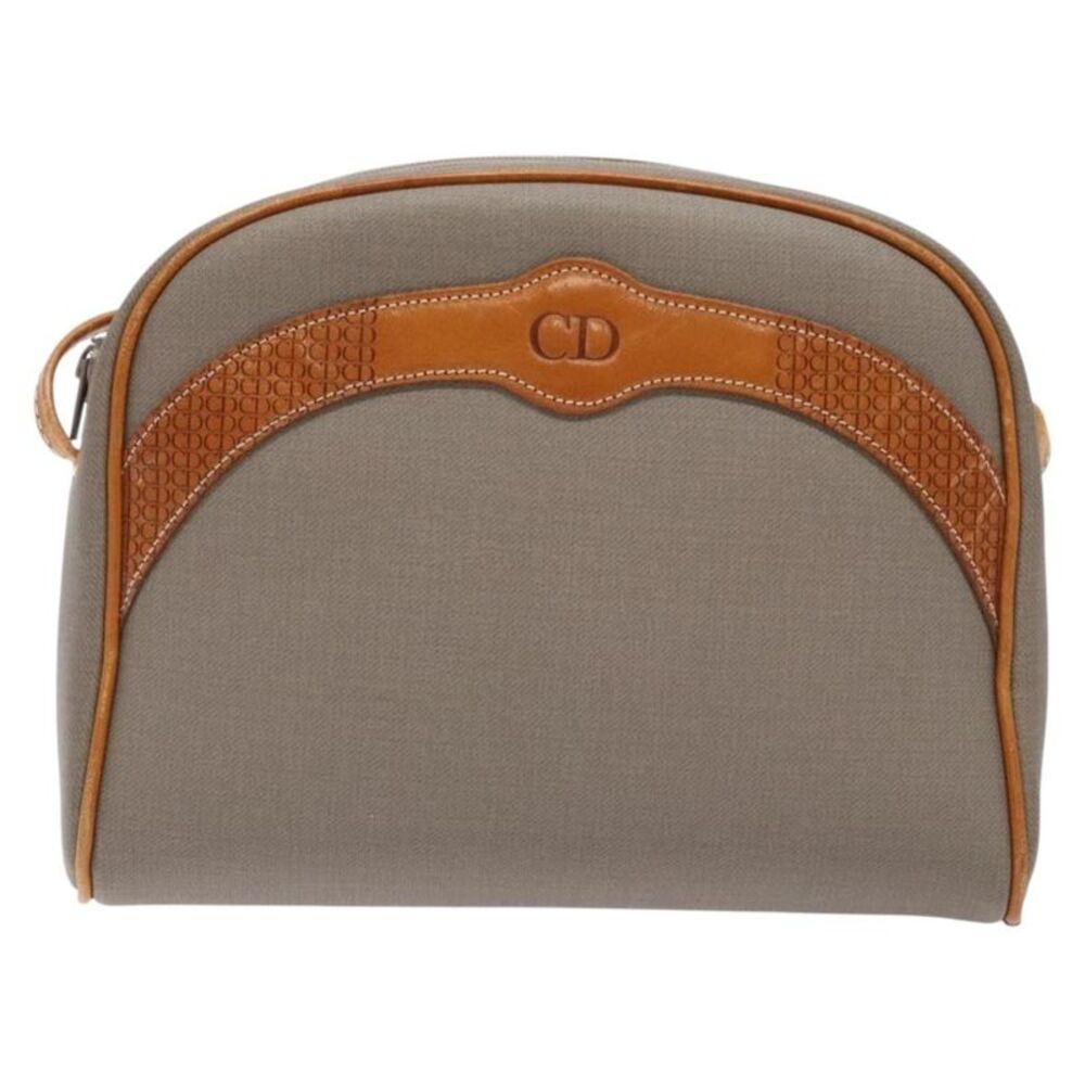 Christian Dior Cd Shoulder Bag Leather Gray Leather Shoulder Bag Bag